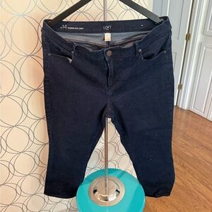 LOFT Women's Modern Kick Crop Jeans - Dark Blue